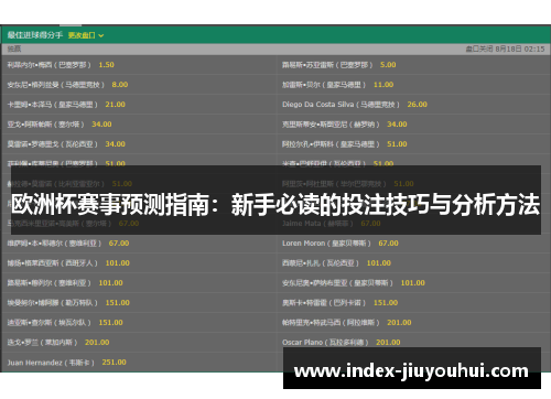 欧洲杯赛事预测指南:新手必读的投注技巧与分析方法 欧洲杯赛事预测指南:新手必读的投注技巧与分析方法